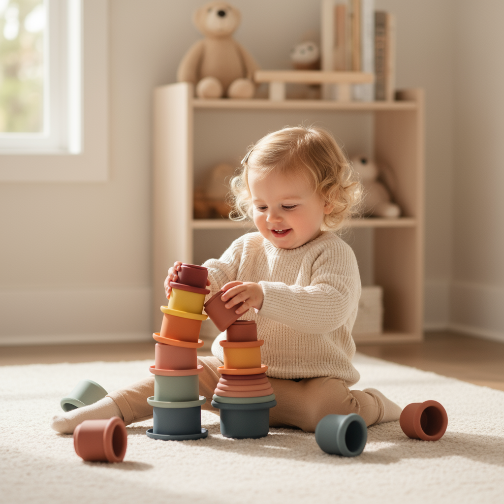 Silikonowe Klocki Kubeczki