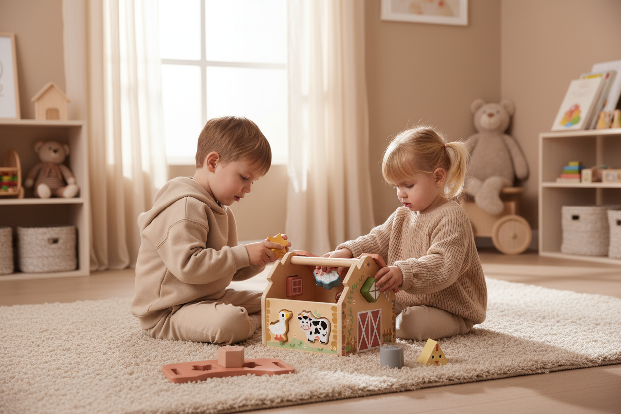 Drewniana Farma Sorter dla Dzieci