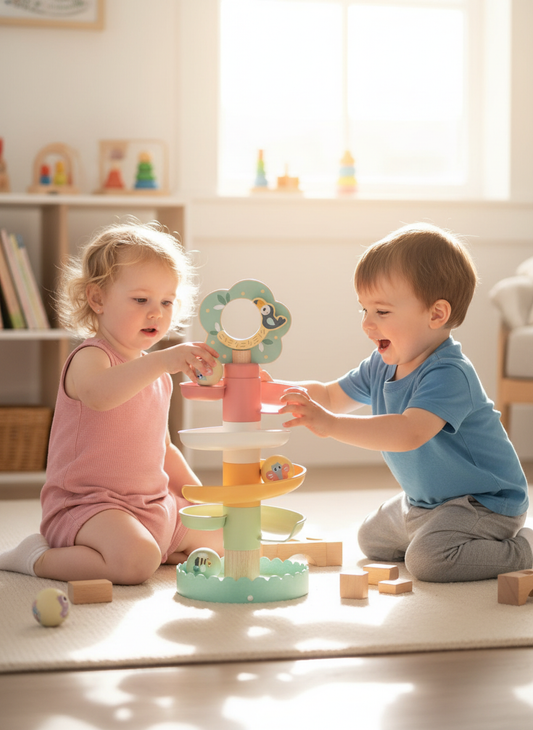 Blossom Ball Run – Pastelowy Drewniany Kulodrom