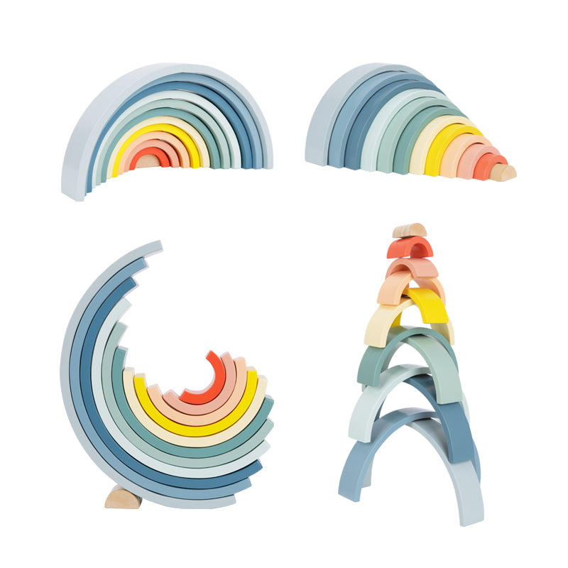 Drewniana układanka montessori - tęcza