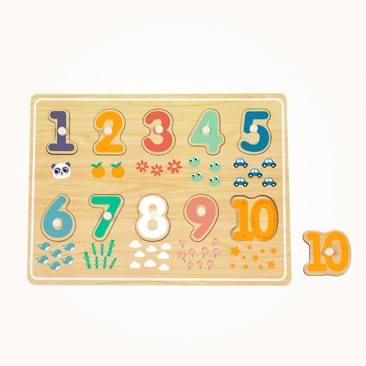Drewniana układanka puzzle - liczby