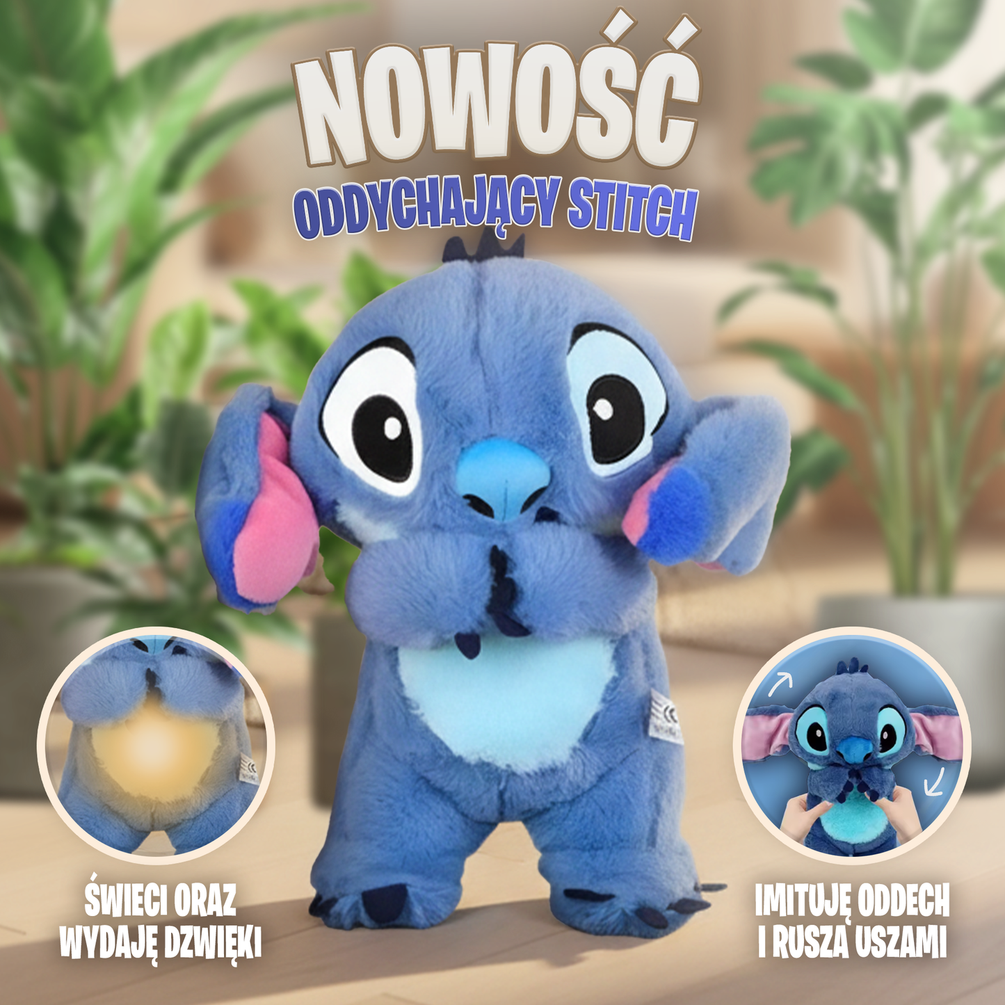 Miś Oddychający Stitch - Łatwe Zasypianie