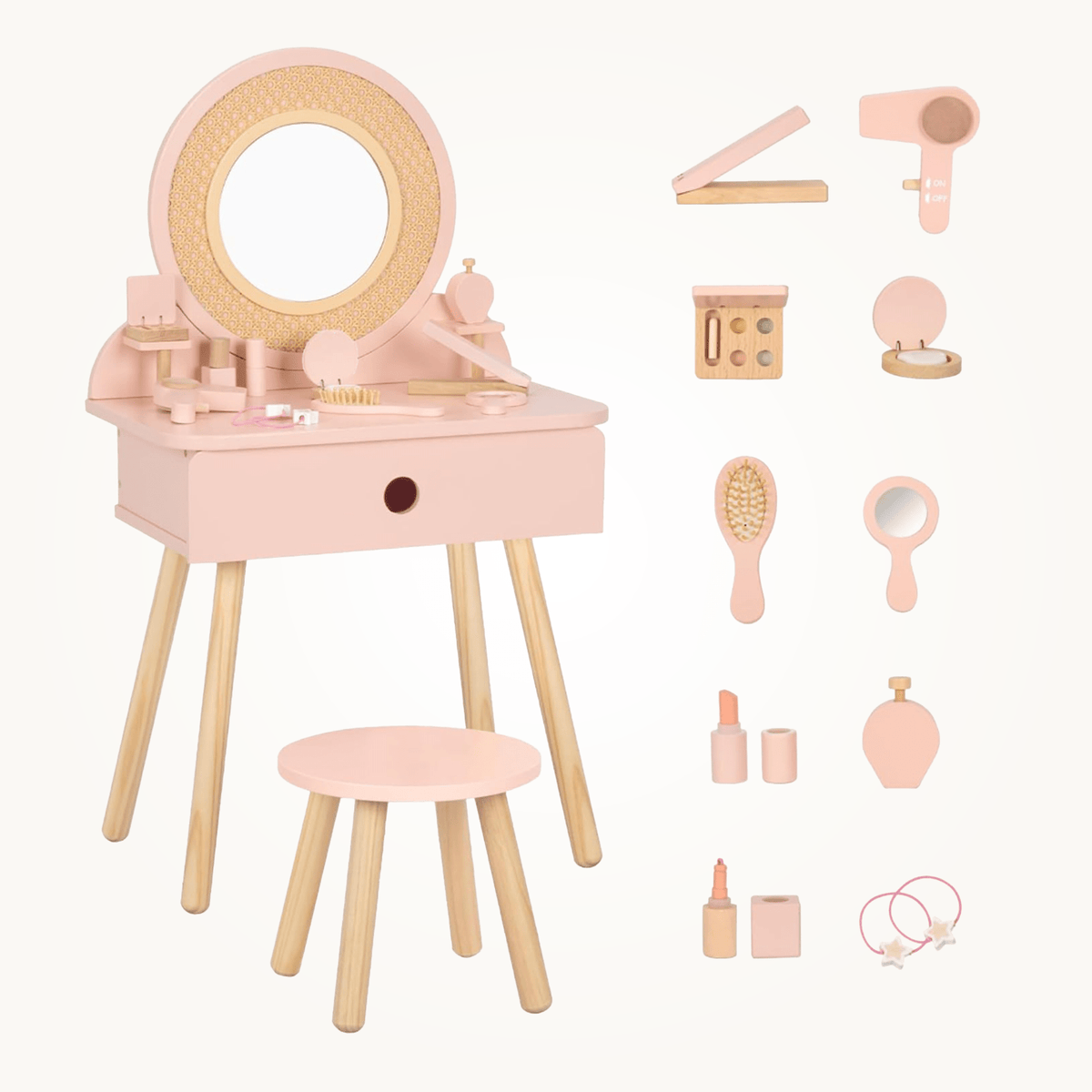 Drewniana Toaletka z Akcesoriami My Beauty Studio — szczegóły | dlaBambika