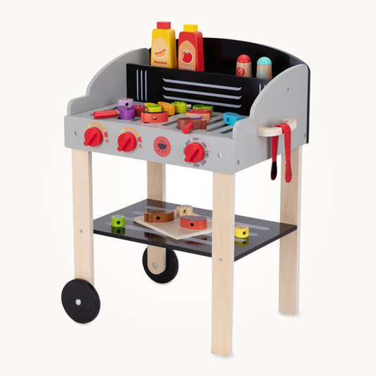 Drewniany Grill Jeżdżący Deluxe BBQ