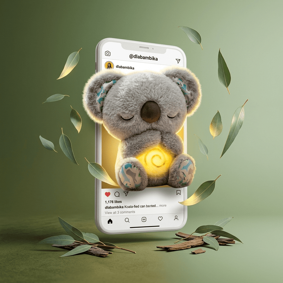 Miś Koala sterowany aplikacją na telefonie - wybór programów uspokajających