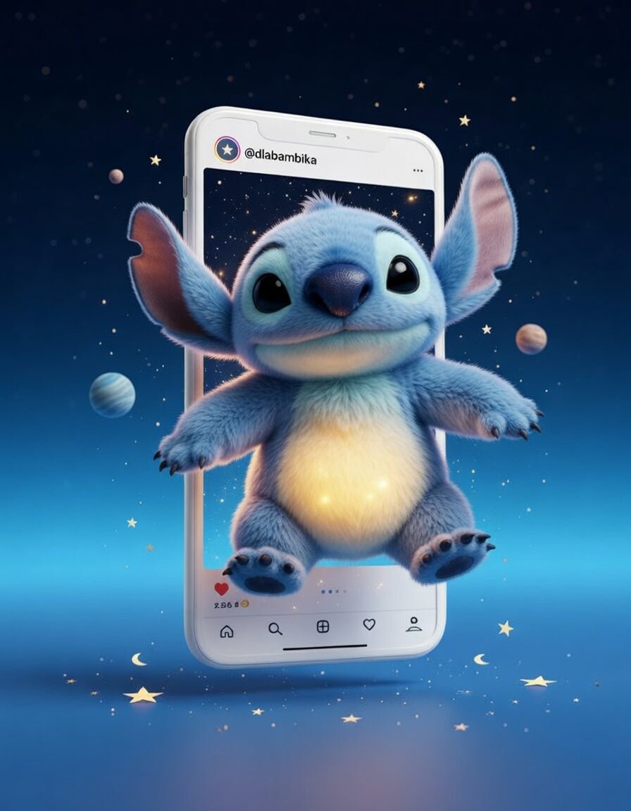 Miś Oddychający Stitch - Łatwe Zasypianie — widok z boku | dlaBambika